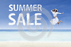 Girl jump and summer sale cloud