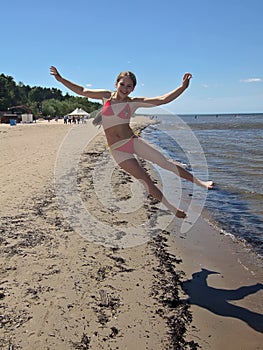 Girl jumping