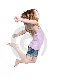 Girl jumping in midair