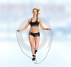 Girl with jumping-rope.