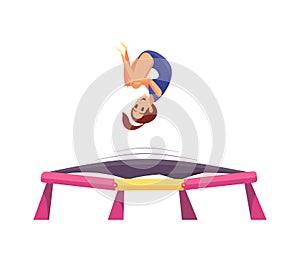 Girl Jumping Trampoline Composition