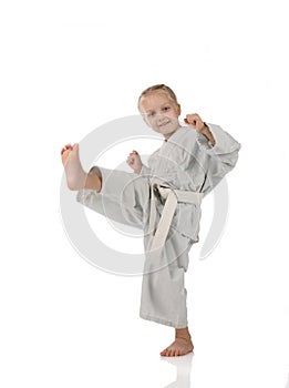 Girl - karateka in kimono photo