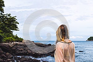 Girl at Kata Beach in Phuket Island, Thailand