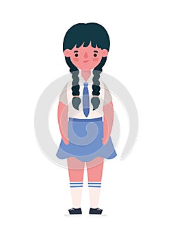 Girl kid cartoon with uniform vector design