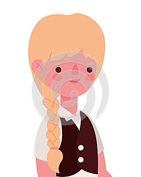 Girl kid cartoon with uniform vector design