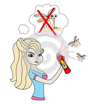 Girl kill mosquito