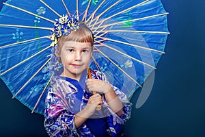 Girl in a kimono