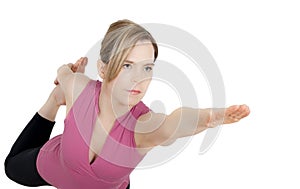 Girl in King Dancer Yoga Pose