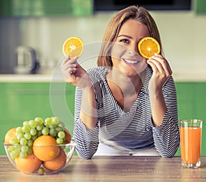 Girl in the kitchen