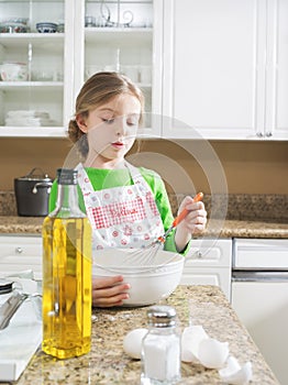 Girl on kitchen