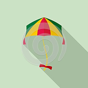 Girl kite icon, flat style