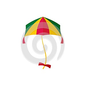Girl kite icon, flat style