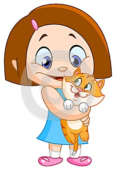 Girl with kitten