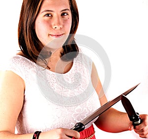 Girl with knife