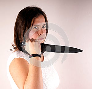 Girl with knife