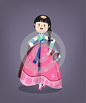 Girl in Korean traditional costume