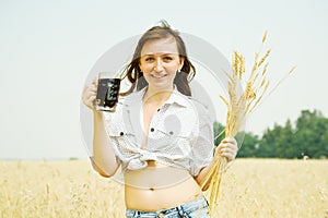 Girl with kvass