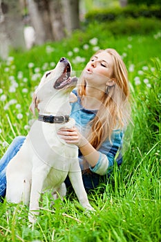 Girl with labrador