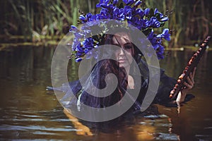 Girl in lake, pagan rituals, Midsummer