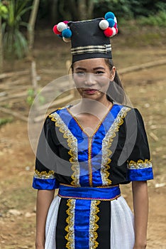 Girl from Laos Hmong ethnic minority hill tribe