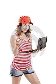 Girl with a laptop