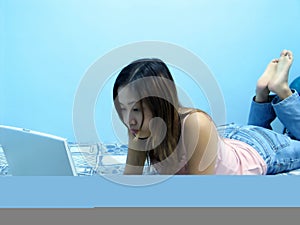 Girl With A Laptop photo