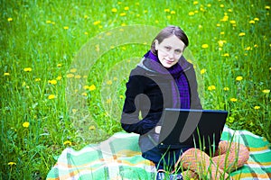 Girl with laptop