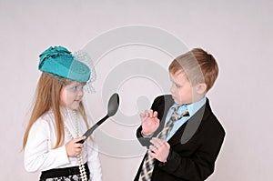 Girl with large spoon