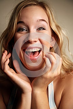 Girl laughing out loud