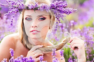 Girl on the lavender field