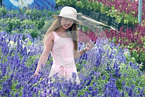 Girl with lavender flower