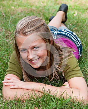 Girl Laying in the Grass