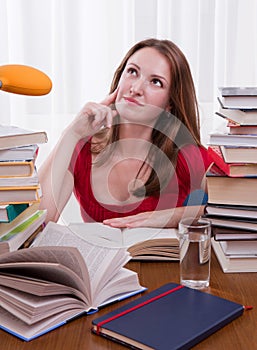 Girl learning at the desk