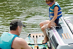 Girl Learning to Ski