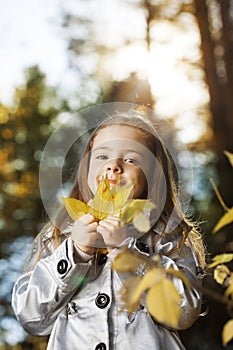 girl in leaves autumn