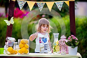 Girl at lemonade stand