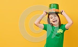 Girl in leprechaun hat