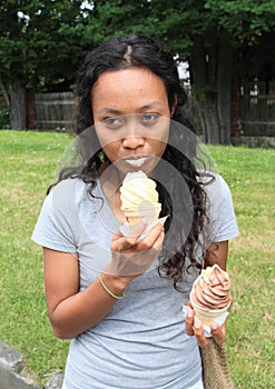 Girl licking ice-cream