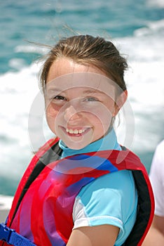 Girl with life vest