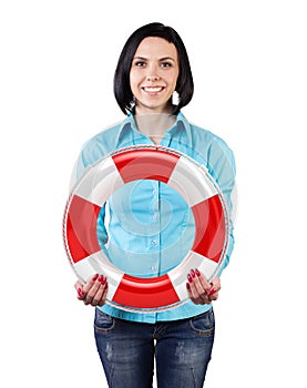 Girl with a lifebuoy