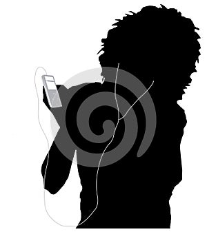 Girl listening music photo