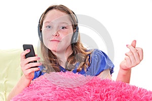 Girl listening to music