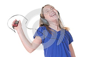 Girl listening to music