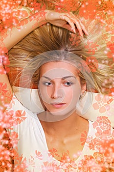 Girl liying on the floor