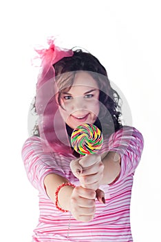 Girl with lollipop