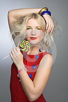 Girl with lollipop