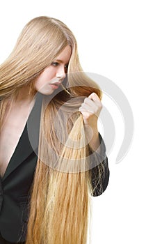 Girl with long blond hair