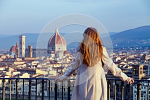 Girl looking at the Florence