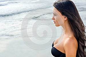 girl looking at the sea