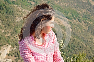 Girl looking to the nature